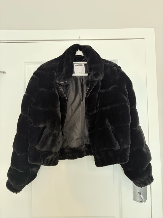 Garage Jackets & Blazers - Garage Black Faux Fur Cropped Teddy Jacket
